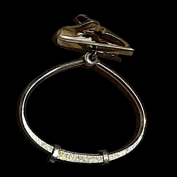 SWANK silver tone adjustable Loop Tie Tack Vintage Tie Formal Wear - Picture 1 of 5